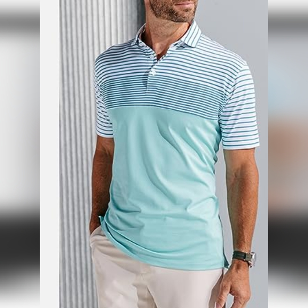 Mizzen+Main Striped Golf Polo Shirt